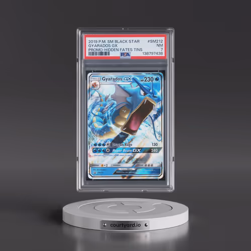 2019 Pokémon SM Black Star Promo #SM212 Gyarados GX - Holo Hidden Fates Tins (PSA 7 NM)