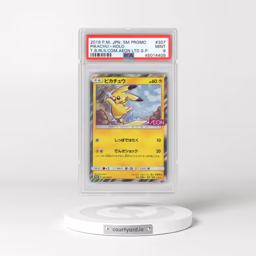 2018 Pokémon SM Promo #307 Pikachu - Holo Tag Bolt Release Commemoration Aeon Limited Special Pack (PSA 9 MINT)