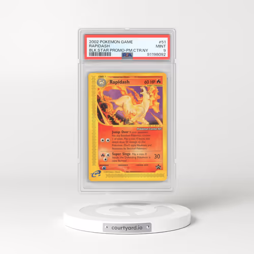2002 Pokémon Game Promo #51 Rapidash - Black Star-Pokemon Center NY (PSA 9 MINT)