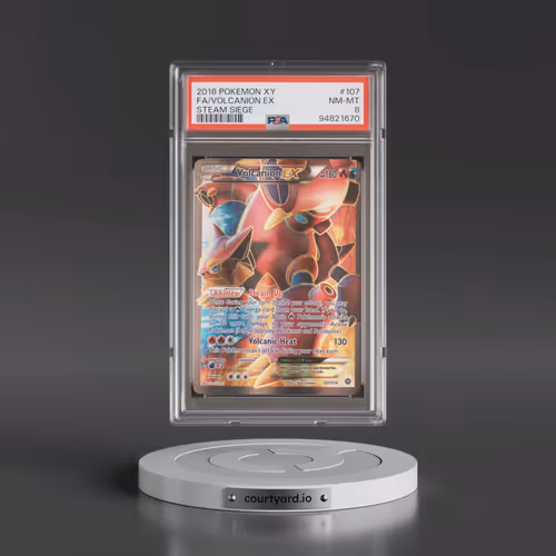 2016 Pokémon XY Steam Siege #107 Volcanion EX - Holo Full Art (PSA 8 NM-MT)