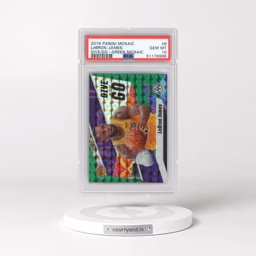 2019 Panini Mosaic Give and Go #8 LeBron James - Green Mosaic (PSA 10 GEM MINT)