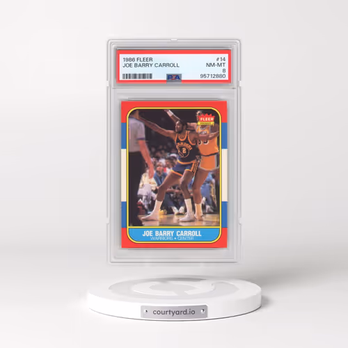 1986 Fleer #14 Joe Barry Carroll (PSA 8 NM-MT)