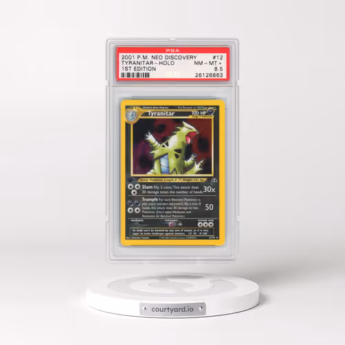 2001 Pokémon Neo Discovery #12 Tyranitar - 1st Edition Holo (PSA 8.5 NM-MT+)