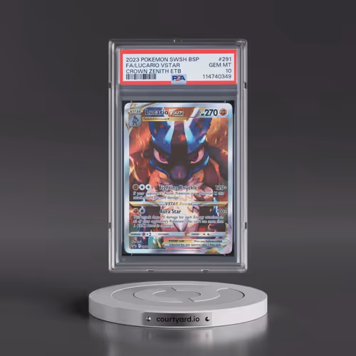 2023 Pokémon Swsh Black Star Promo #291 Lucario Vstar - Full Art Crown Zenith Elite Trainer Box (PSA