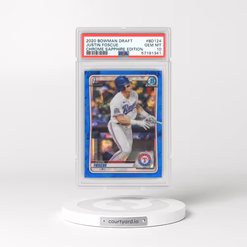 2020 Bowman Draft Chrome Sapphire Edition #BD124 Justin Foscue (PSA 10 GEM MINT)
