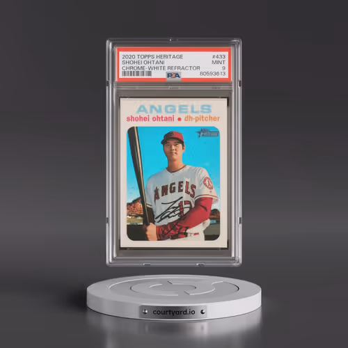 2020 Topps Heritage #433 Shohei Ohtani - Chrome-White Refractor (PSA 9 MINT)