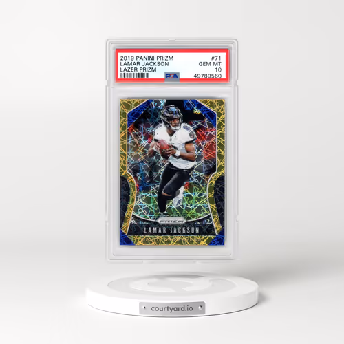 2019 Panini Prizm #71 Lamar Jackson - Lazer Prizm (PSA 10 GEM MINT)