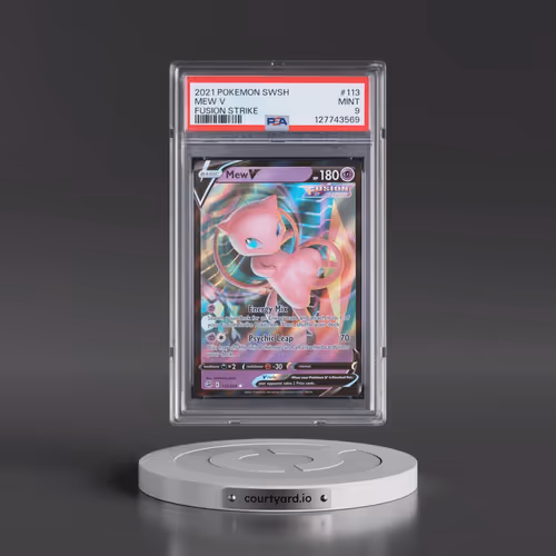 2021 Pokémon Sword & Shield Fusion Strike #113 Mew V - Holo (PSA 9 MINT)