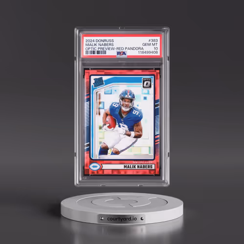 2024 Panini Donruss #383 Malik Nabers - Optic Preview-Red Pandora (PSA 10 GEM MINT)