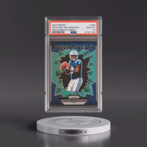 2023 Panini Prizm Prizm Break #PB4 Anthony Richardson - Green Prizm (PSA 10 GEM MINT)