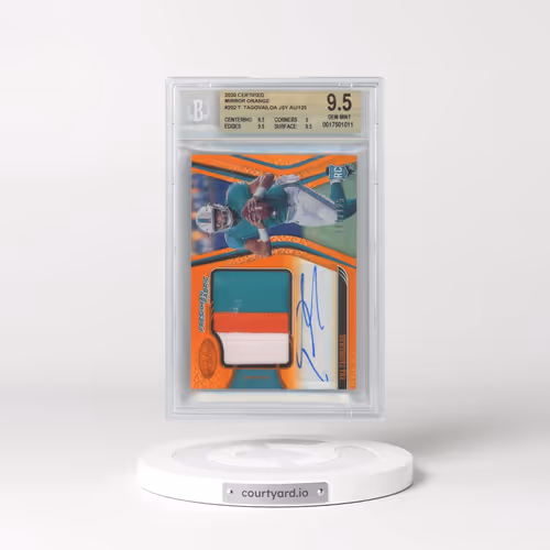 2020 Certified Mirror Orange #202 Tua Tagovailoa JSY AU/125 (BGS 9.5 GEM MINT)
