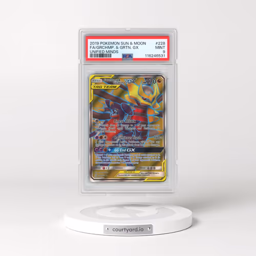2019 Pokémon Sun & Moon Unified Minds #228 Garchomp & Giratina GX - Holo Full Art (PSA 9 MINT)