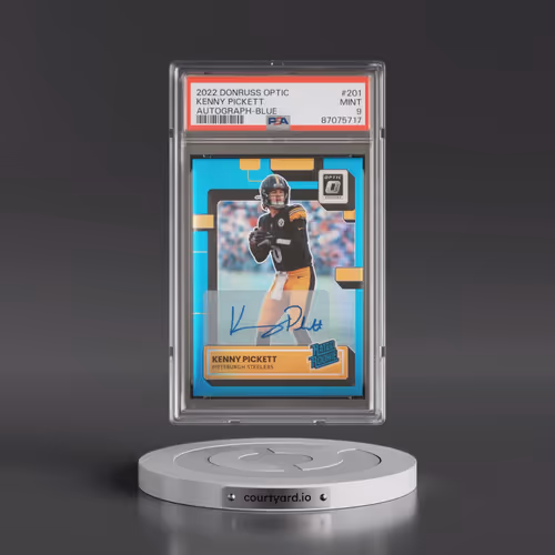 2022 Panini Donruss Optic #201 Kenny Pickett - Autograph-Blue (PSA 9 MINT)