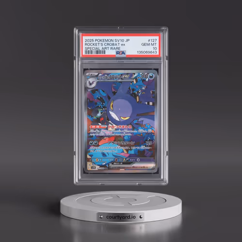 2025 Pokémon SV10-Glory of Team Rocket #127 Team Rocket's Crobat EX - Holo Special Art Rare (PSA 10