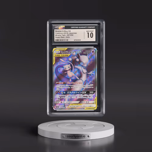 2019 Miracle Twin #097/094 Mewtwo & Mew GX - Super Rare Holo (CGC 10 GEM MINT)