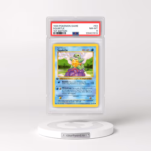 1999 Pokémon Game #63 Squirtle - 1st Edition (PSA 8 NM-MT)
