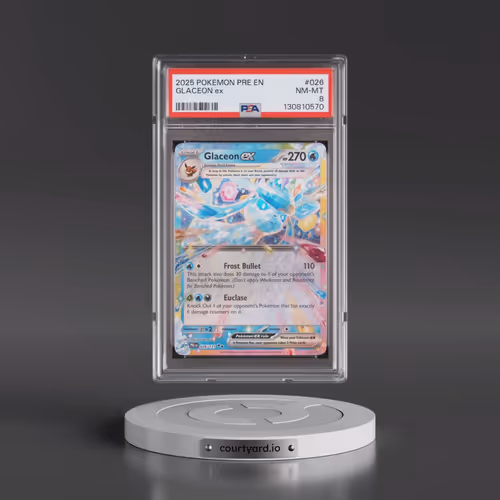 2025 Pokémon Pre EN-Prismatic Evolutions #026 Glaceon EX - Holo (PSA 8 NM-MT)
