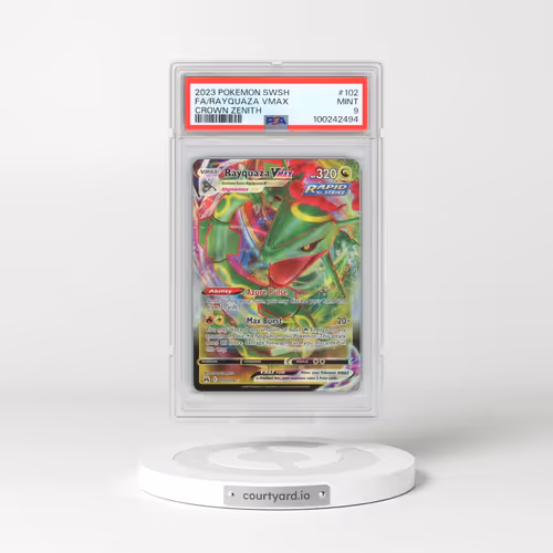 2023 Pokémon Sword and Shield Crown Zenith #102 Rayquaza Vmax - Full Art (PSA 9 MINT)