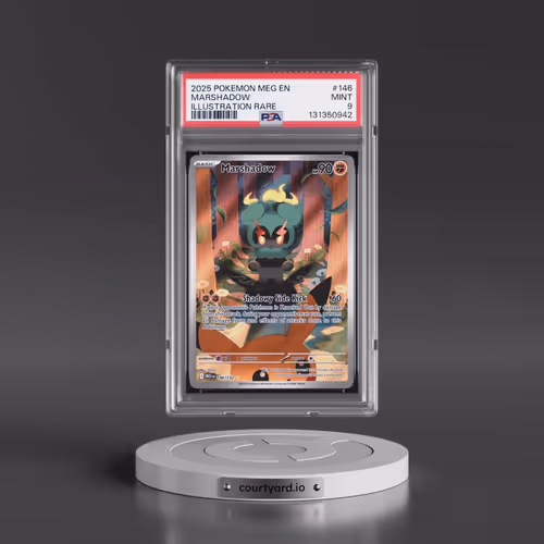 2025 Pokémon Meg EN-Mega Evolution #146 Marshadow - Illustration Rare (PSA 9 MINT)