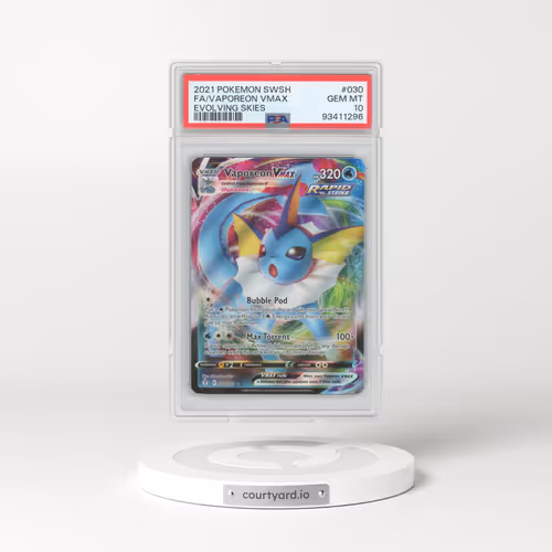2021 Pokémon Sword & Shield Evolving Skies #030 Vaporeon Vmax - Full Art (PSA 10 GEM MINT)