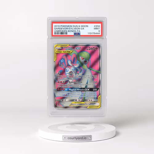2019 Pokémon Sun & Moon Unbroken Bonds #204 Gardevoir & Sylveon GX - Holo Full Art (PSA 9 MINT)
