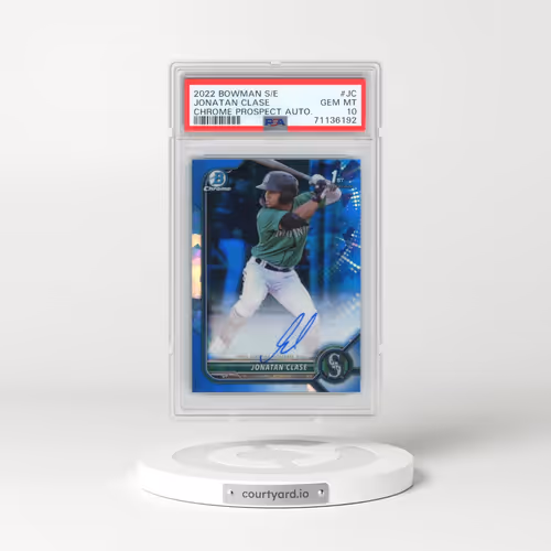 2022 Bowman Sapphire Edition Chrome Prospect Autographs #JC Jonatan Clase (PSA 10 GEM MINT)