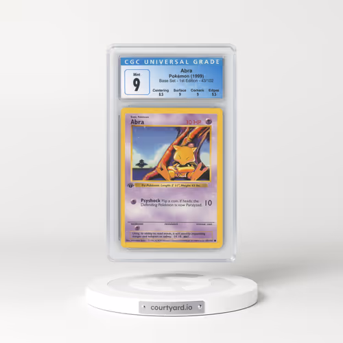 1999 Base Set #43/102 Abra - 1st Edition 1st Edition (CGC 9 MINT)