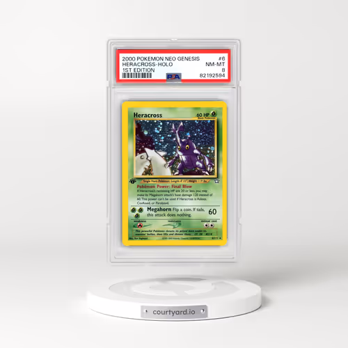 2000 Pokémon Neo Genesis #6 Heracross - 1st Edition Holo (PSA 8 NM-MT)
