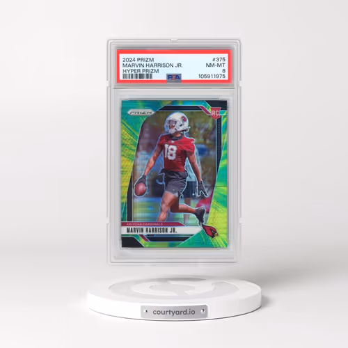 2024 Panini Prizm #375 Marvin Harrison Jr. - Hyper Prizm (PSA 8 NM-MT)