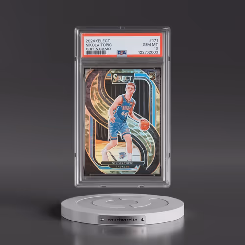 2024 Panini Select #171 Nikola Topic - Green Camo (PSA 10 GEM MINT)