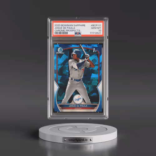 2023 Bowman Sapphire Edition Chrome Prospects #BCP111 Josue de Paula (PSA 10 GEM MINT)