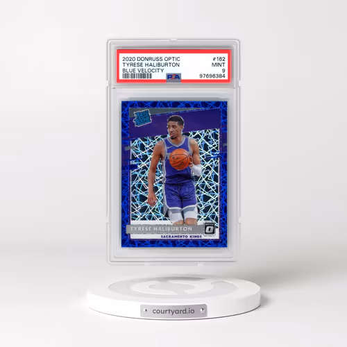 2020 Panini Donruss Optic #162 Tyrese Haliburton - Blue Velocity (PSA 9 MINT)