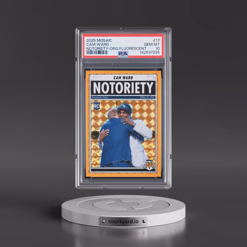 2025 Panini Mosaic Notoriety #17 Cam Ward - Orange Fluorescent (PSA 10 GEM MINT)