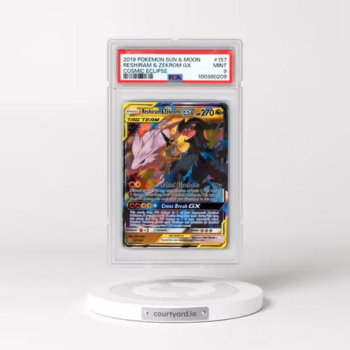 2019 Pokémon Sun & Moon Cosmic Eclipse #157 Reshiram & Zekrom GX - Holo (PSA 9 MINT)