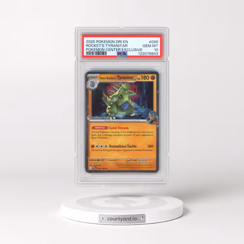 2025 Pokémon Dri EN-Destined Rivals #096 Team Rocket's Tyranitar - Pokemon Center Exclusive (PSA 10