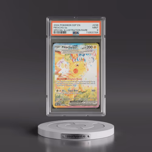 2024 Pokémon Ssp EN-Surging Sparks #238 Pikachu EX - Holo Special Illustration Rare (PSA 9 MINT)