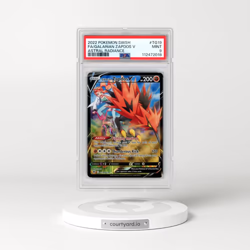 2022 Pokémon Sword & Shield Astral Radiance #TG19 Galarian Zapdos V - Holo Full Art (PSA 9 MINT)