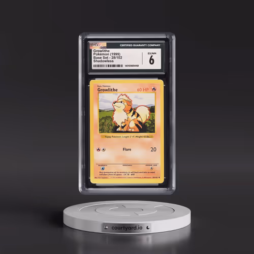 1999 Base Set #28/102 Growlithe - Shadowless Shadowless (CGC 6 EX-NM)