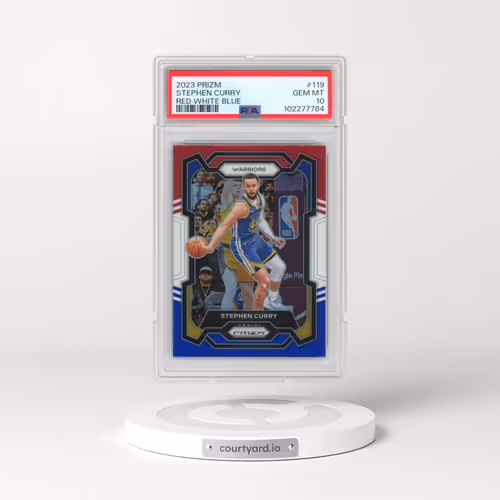2023 Panini Prizm #119 Stephen Curry - Red White Blue (PSA 10 GEM MINT)
