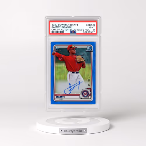 2020 Bowman Draft Chrome Draft Picks Autographs #CDASI Sammy Infante - Blue Wave Refractor (PSA 9 MI