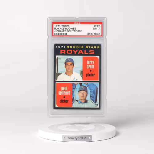 1971 Topps #247 Royals Rookies - Jerry Cram/Paul Splittorff (PSA 7 NM)