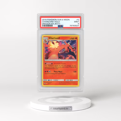 2018 Pokémon Sun & Moon Dragon Majesty #3 Charizard - Holo (PSA 9 MINT)