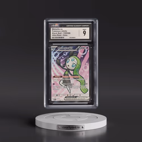 2025 Black Bolt - BLK EN #159/086 Meloetta ex - Ultra Rare Holo (CGC 9 MINT)