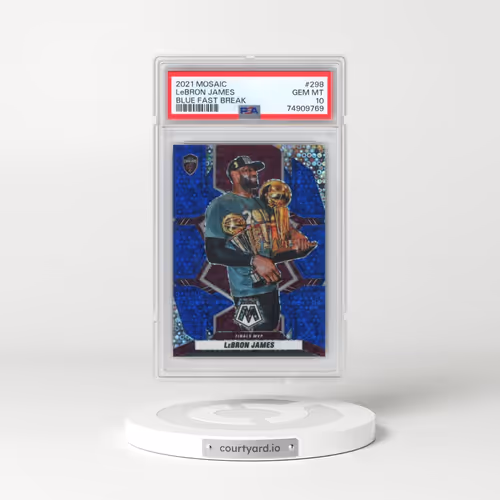2021 Panini Mosaic #298 LeBron James - Blue Fast Break (PSA 10 GEM MINT)