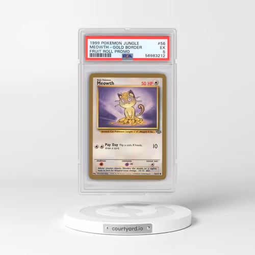 1999 Pokémon Jungle Promo #56 Meowth-Gold Border - Fruit Roll Promo (PSA 5 EX)