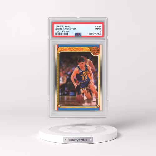 1988 Fleer #127 John Stockton - All-Star (PSA 9 MINT)