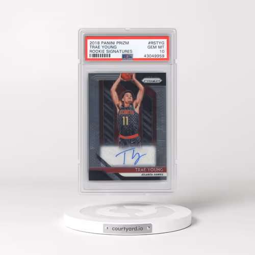 2018 Panini Prizm Rookie Signatures #RSTYG Trae Young (PSA 10 GEM MINT)