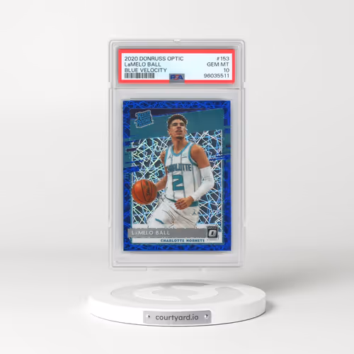 2020 Panini Donruss Optic #153 LaMelo Ball - Blue Velocity (PSA 10 GEM MINT)
