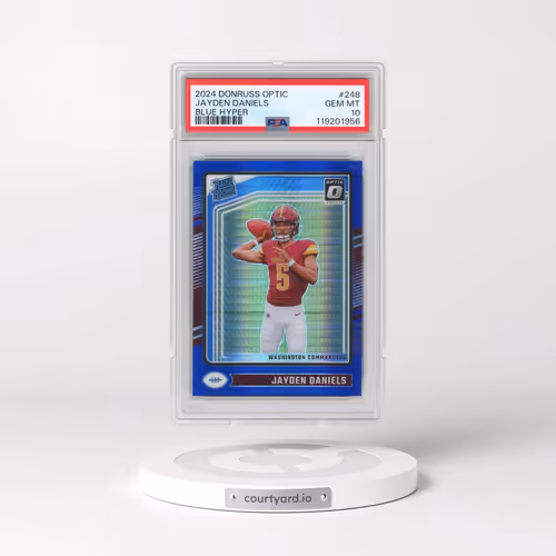 2024 Panini Donruss Optic #248 Jayden Daniels - Blue Hyper (PSA 10 GEM MINT)
