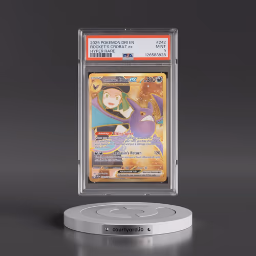 2025 Pokémon Dri EN-Destined Rivals #242 Team Rocket's Crobat EX - Holo Hyper Rare (PSA 9 MINT)
